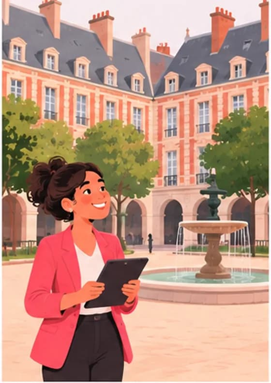 La conciergerie sous les arcades de la place des Vosges, côté Haut-Marais