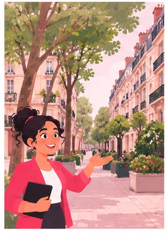 La conciergerie dans une rue arborée de Belleville