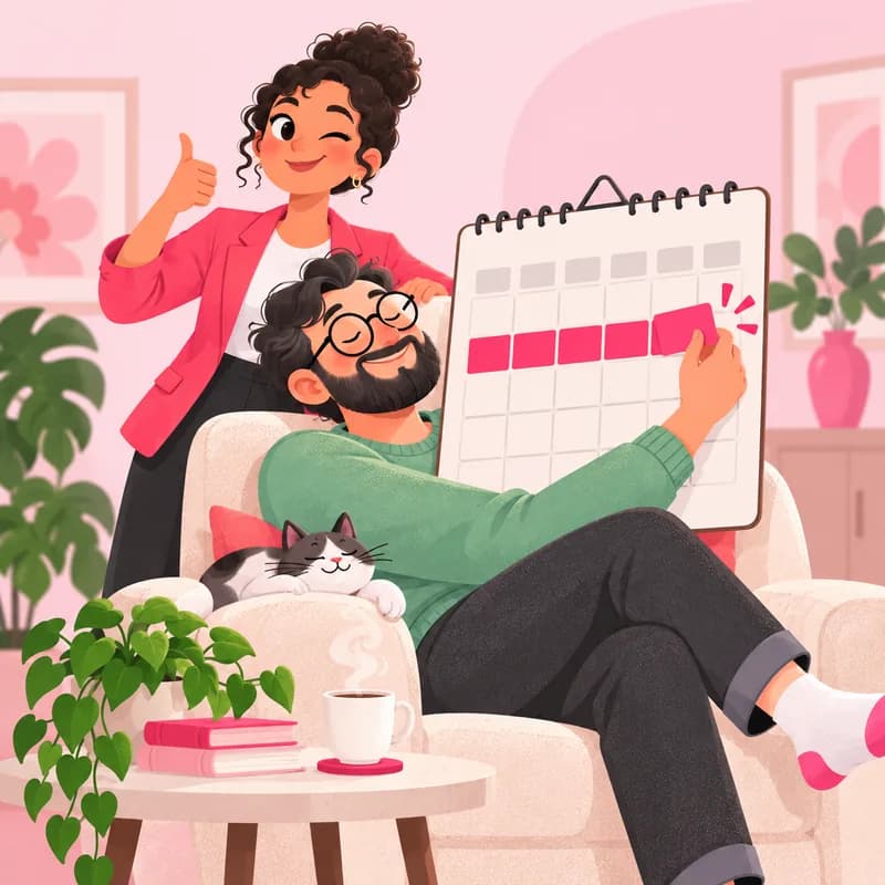 Le propriétaire bloque ses dates sur un grand calendrier